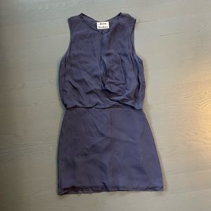 Acne Studios Purple Silk Twist Fluid Dress